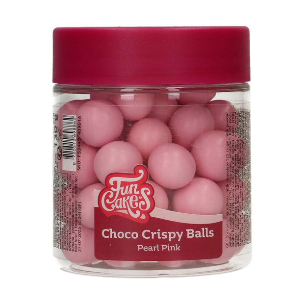 FunCakes Choco Crispy Ballen - Parelmoer Roze