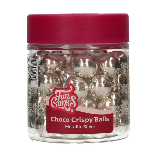 FunCakes Choco Crispy Ballen - Metallic ZilverC